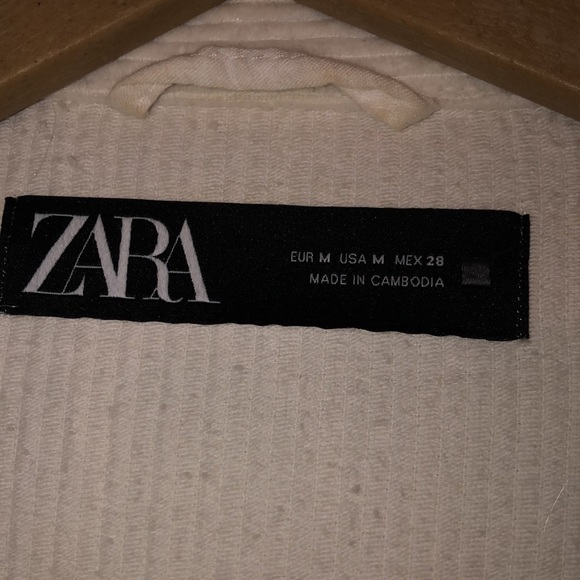 Zara Corduroy Button Down Shacket Cream Medium - Picture 3 of 6